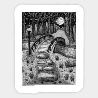 Winter Night Fantasy Landscape Sticker